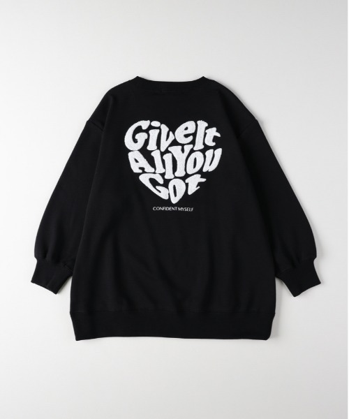 VIVIANO スウェット VIVIAN BLUE】ハートサガラ刺繍スウェットチュニック（スウェット