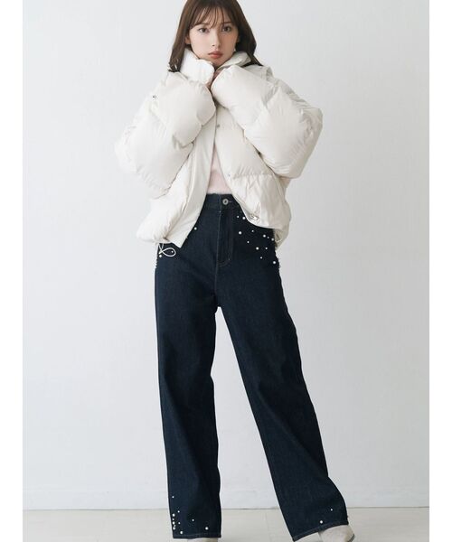 MERCURYDUO（マーキュリーデュオ）の「2WAYフード付アライドショートダウン（ダウンジャケット/コート・レディース・ラベンダー/アイボリー/ライトブルー/ブラック・SMALL/MEDIUM）」の15枚目の写真