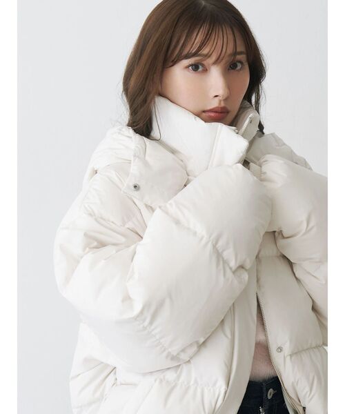 MERCURYDUO（マーキュリーデュオ）の「2WAYフード付アライドショートダウン（ダウンジャケット/コート・レディース・ラベンダー/アイボリー/ライトブルー/ブラック・SMALL/MEDIUM）」の17枚目の写真