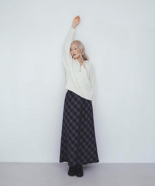 KBF（ケイビーエフ）の「フロントホックベアーニット（ニット/セーター・レディース・オフホワイト/ネイビー/ブラウン・ONE）」の7枚目の写真