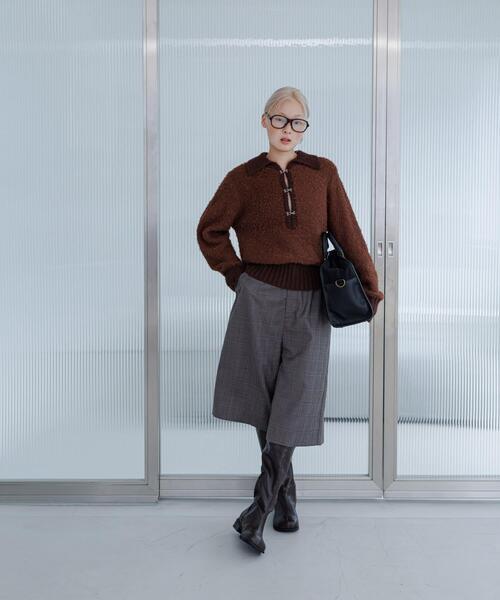 KBF（ケイビーエフ）の「フロントホックベアーニット（ニット/セーター・レディース・オフホワイト/ネイビー/ブラウン・ONE）」の16枚目の写真