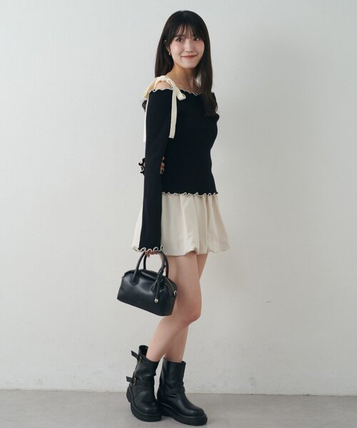 mline]ショルダーリボンニット（ニット/セーター）｜mline（エムライン