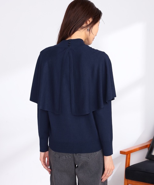 GALLORIA（ギャローリア）の「ケープ付ニット（ニット/セーター・レディース・モカ/ネイビー・LL/M/S/L）」の8枚目の写真