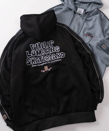 Philip Lumbang（フィリップランバン）の「【75】【Philip Lumbang/フィリップ・ランバン】フェイクスウェード バックデザイン サイドライン ジップパーカー/2025AW新ブランド（パーカー）」