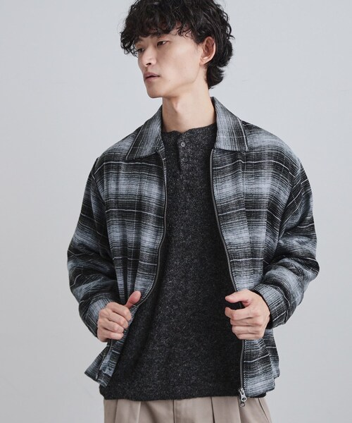 tk.TAKEO KIKUCHI(ティーケータケオキクチ)の「モールチェックZIPシャツ(シャツ/ブラウス・メンズ・ダークブラウン/ブルー系その他/ブラック・02/03/04)」の8枚目の写真