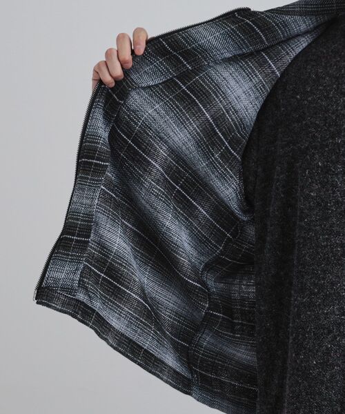 tk.TAKEO KIKUCHI(ティーケータケオキクチ)の「モールチェックZIPシャツ(シャツ/ブラウス・メンズ・ダークブラウン/ブルー系その他/ブラック・02/03/04)」の12枚目の写真