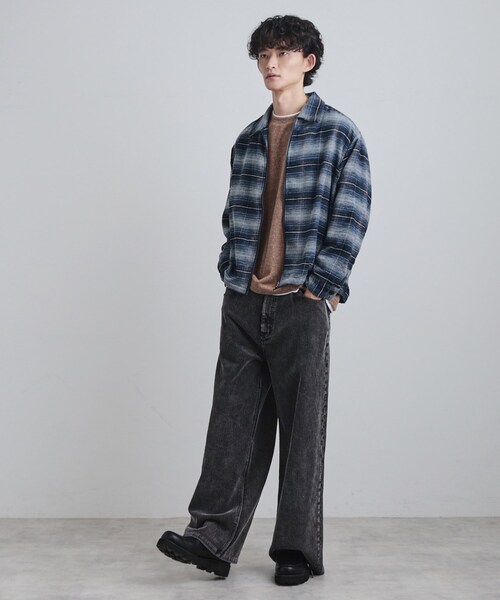 tk.TAKEO KIKUCHI(ティーケータケオキクチ)の「モールチェックZIPシャツ(シャツ/ブラウス・メンズ・ダークブラウン/ブルー系その他/ブラック・02/03/04)」の15枚目の写真