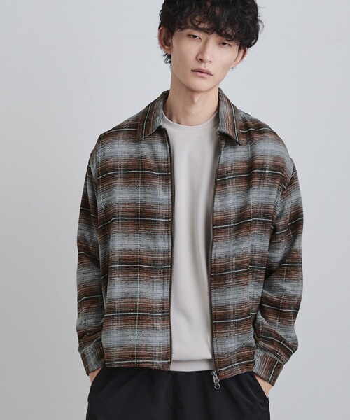 tk.TAKEO KIKUCHI(ティーケータケオキクチ)の「モールチェックZIPシャツ(シャツ/ブラウス・メンズ・ダークブラウン/ブルー系その他/ブラック・02/03/04)」の18枚目の写真