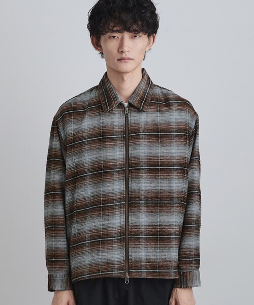 tk.TAKEO KIKUCHI(ティーケータケオキクチ)の「モールチェックZIPシャツ(シャツ/ブラウス・メンズ・ダークブラウン/ブルー系その他/ブラック・02/03/04)」の22枚目の写真
