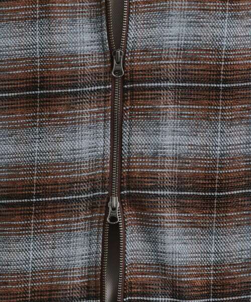 tk.TAKEO KIKUCHI(ティーケータケオキクチ)の「モールチェックZIPシャツ(シャツ/ブラウス・メンズ・ダークブラウン/ブルー系その他/ブラック・02/03/04)」の5枚目の写真