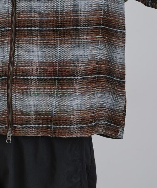 tk.TAKEO KIKUCHI(ティーケータケオキクチ)の「モールチェックZIPシャツ(シャツ/ブラウス・メンズ・ダークブラウン/ブルー系その他/ブラック・02/03/04)」の6枚目の写真