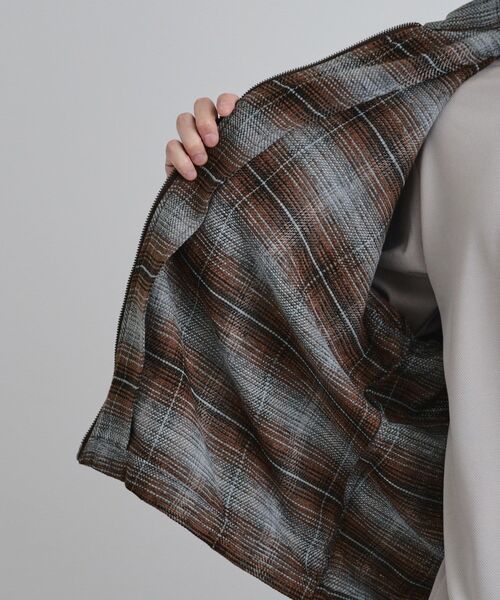 tk.TAKEO KIKUCHI(ティーケータケオキクチ)の「モールチェックZIPシャツ(シャツ/ブラウス・メンズ・ダークブラウン/ブルー系その他/ブラック・02/03/04)」の7枚目の写真