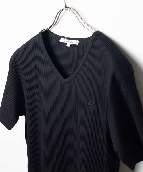 ARCHIVER（アーカイバ）の「【RES】【Growth by Grail】ワンポイント針抜きVネックT（Tシャツ/カットソー・メンズ・ブラック/グレー/ホワイト・LARGE/MEDIUM）」の8枚目の写真