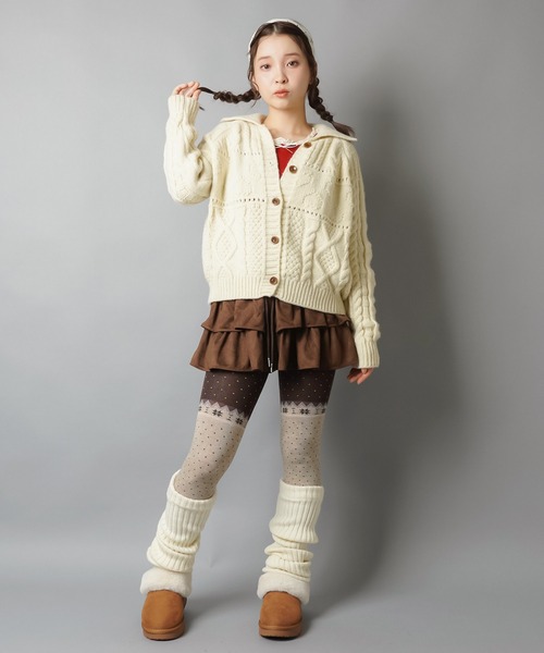 SPINNS（スピンズ）の「コットンタイツ/ドット/スノー（タイツ/ストッキング・レディース・グレー系その他・ONESIZE）」の5枚目の写真