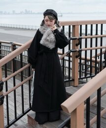 Mavie..7 | 【Mavie..7】【3サイズ展開】マフラーセットフレアロングコート(その他アウター)