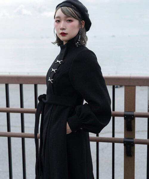 Mavie..7（メヴィセットゥ）の「【Mavie..7】【3サイズ展開】マフラーセットフレアロングコート（その他アウター・レディース・グレー/チャコールグレー・SMALL/MEDIUM/X-SMALL）」の5枚目の写真