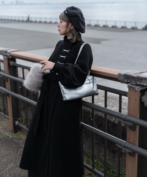 Mavie..7（メヴィセットゥ）の「【Mavie..7】【3サイズ展開】マフラーセットフレアロングコート（その他アウター・レディース・グレー/チャコールグレー・SMALL/MEDIUM/X-SMALL）」の10枚目の写真