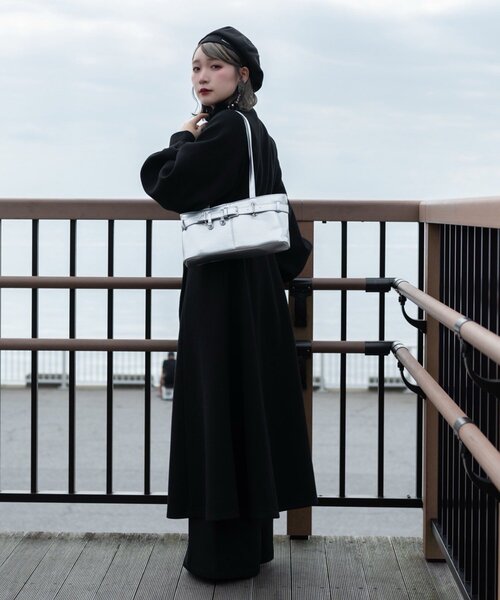 Mavie..7（メヴィセットゥ）の「【Mavie..7】【3サイズ展開】マフラーセットフレアロングコート（その他アウター・レディース・グレー/チャコールグレー・SMALL/MEDIUM/X-SMALL）」の12枚目の写真