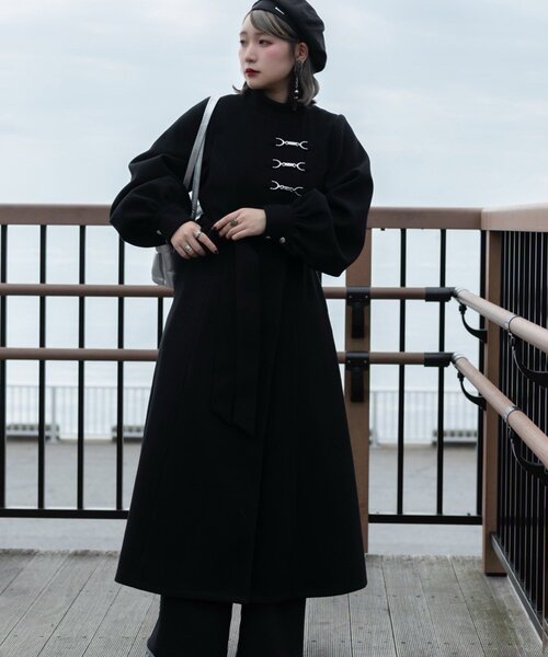 Mavie..7（メヴィセットゥ）の「【Mavie..7】【3サイズ展開】マフラーセットフレアロングコート（その他アウター・レディース・グレー/チャコールグレー・SMALL/MEDIUM/X-SMALL）」の18枚目の写真