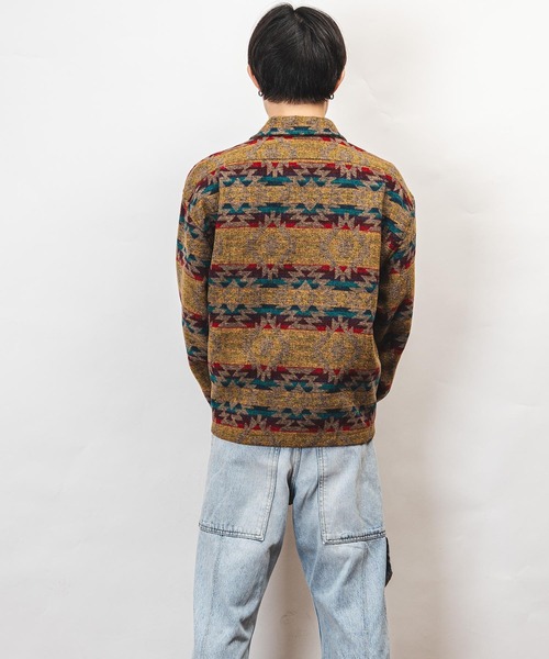 Healthknit Product(ヘルスニットプロダクト)の「Healthknit Product ヘルスニットプロダクト コヨーテ 刺繍 オルテガ柄 ジャケット(GW)(その他アウター・メンズ・ブラック/ブラウン・L/M/XL)」の16枚目の写真