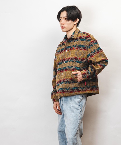 Healthknit Product(ヘルスニットプロダクト)の「Healthknit Product ヘルスニットプロダクト コヨーテ 刺繍 オルテガ柄 ジャケット(GW)(その他アウター・メンズ・ブラック/ブラウン・L/M/XL)」の19枚目の写真