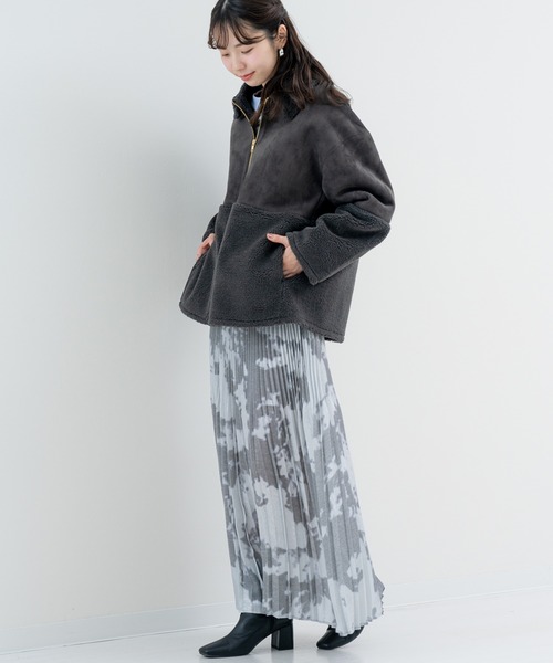 ANNA LUNA(アンナルナ)の「【ANNA LUNA】 ぬくもりを纏う フェイクムートン コート(ムートンコート・レディース・チャコールグレー/オフホワイト・MEDIUM)」の19枚目の写真