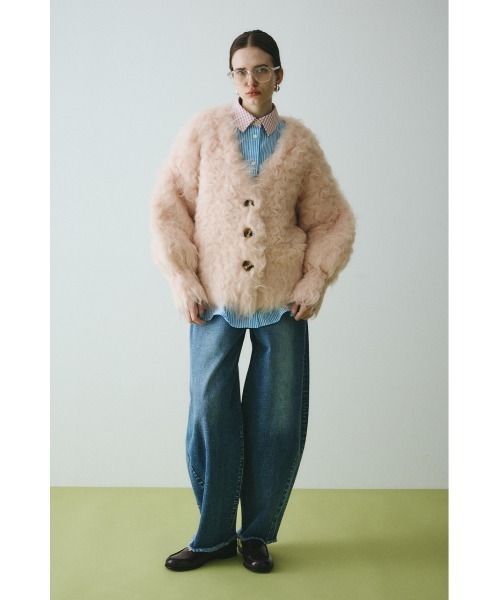 HeRIN.CYE(ヘリンドットサイ)の「Fuzzy knit cardigan ファジーニットカーディガン(カーディガン/ボレロ・レディース・ピンク/ブラウン/グレー/ブルー・FREE)」の20枚目の写真