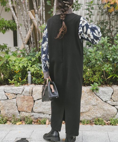 ITEMS URBANRESEARCH(アイテムズ アーバンリサーチ)の「ジャージメルトンジャンパースカート(ジャンパースカート・レディース・グレー/ブラック・FREE)」の16枚目の写真