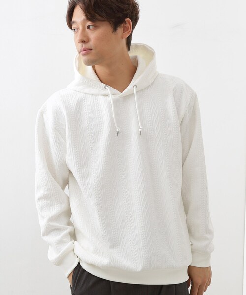 THE SHOP TK (ザ ショップ ティーケー )の「フクレキルトパーカ 【洗濯機OK】(パーカー・メンズ・ネイビー/ライトグレー/オフホワイト・03/04/02)」の1枚目の写真