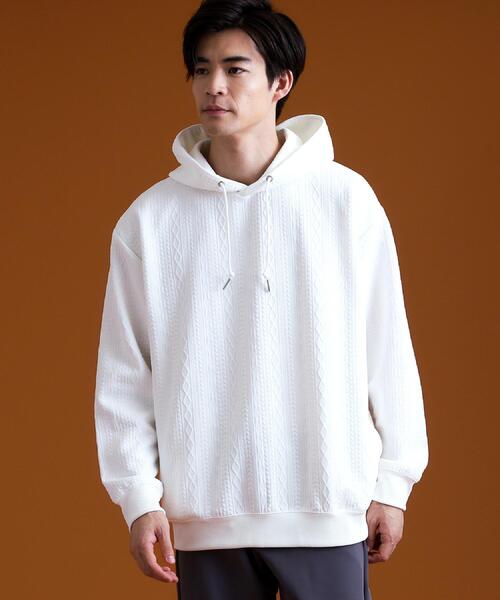 THE SHOP TK (ザ ショップ ティーケー )の「フクレキルトパーカ 【洗濯機OK】(パーカー・メンズ・ネイビー/ライトグレー/オフホワイト・03/04/02)」の4枚目の写真