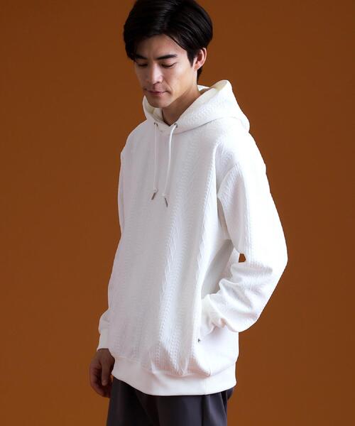 THE SHOP TK (ザ ショップ ティーケー )の「フクレキルトパーカ 【洗濯機OK】(パーカー・メンズ・ネイビー/ライトグレー/オフホワイト・03/04/02)」の6枚目の写真