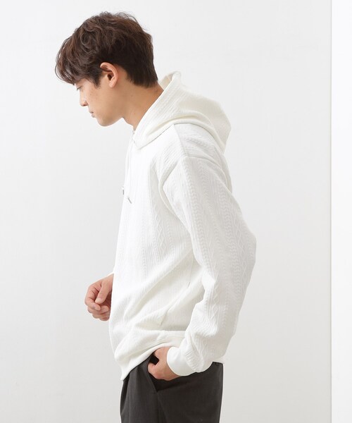 THE SHOP TK (ザ ショップ ティーケー )の「フクレキルトパーカ 【洗濯機OK】(パーカー・メンズ・ネイビー/ライトグレー/オフホワイト・03/04/02)」の8枚目の写真