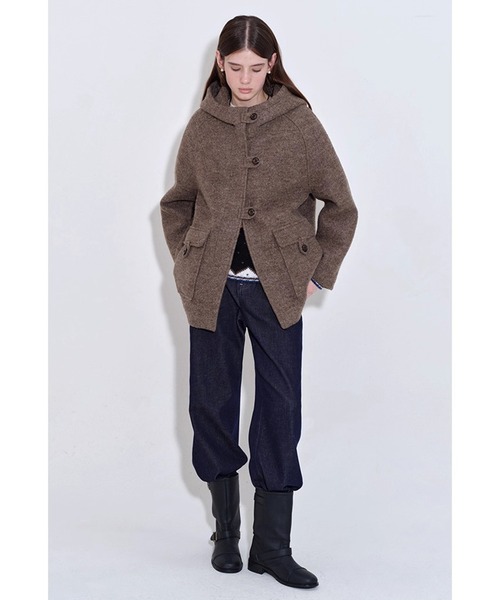スタンドカラーフード ウールダッフルコート FQ25W150【Fano Studios