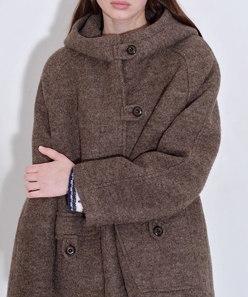 スタンドカラーフード ウールダッフルコート FQ25W150【Fano Studios