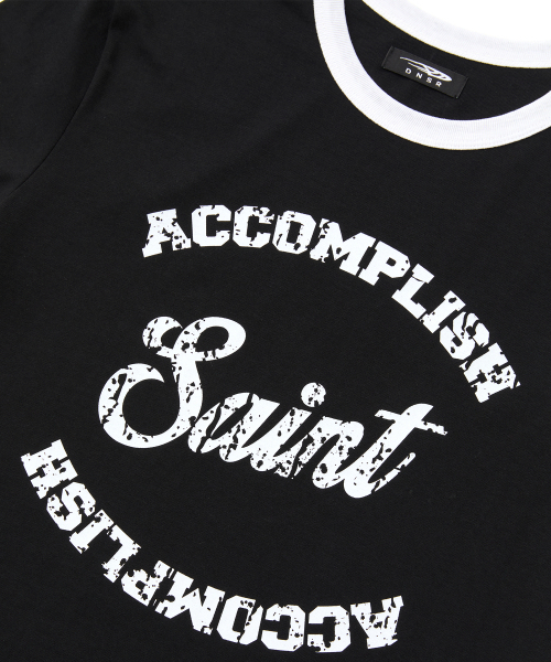 DNSR（ディーエヌエスアール）の「セイントシルケットハーフリンガーTシャツブラック（Tシャツ/カットソー・メンズ・その他・X-LARGE/MEDIUM/LARGE）」の2枚目の写真