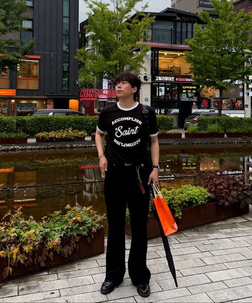 DNSR（ディーエヌエスアール）の「セイントシルケットハーフリンガーTシャツブラック（Tシャツ/カットソー・メンズ・その他・X-LARGE/MEDIUM/LARGE）」の3枚目の写真