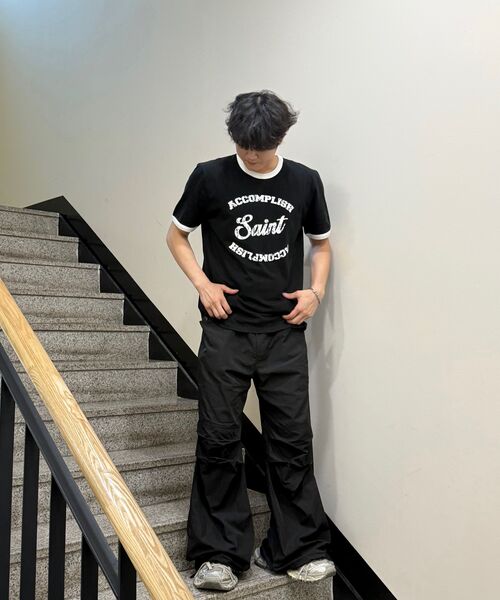 DNSR（ディーエヌエスアール）の「セイントシルケットハーフリンガーTシャツブラック（Tシャツ/カットソー・メンズ・その他・X-LARGE/MEDIUM/LARGE）」の6枚目の写真