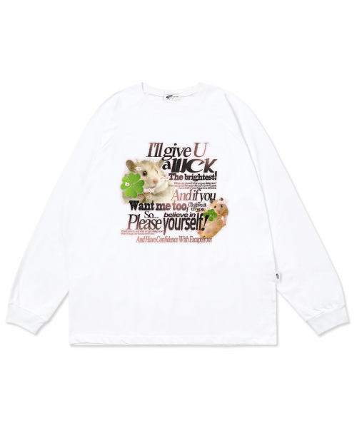 ESCAPEFROM(エスケープフロム)の「ピンクラッキーハムスタープリントロングスリーブホワイト(Tシャツ/カットソー・レディース・その他・MEDIUM/LARGE/SMALL)」の3枚目の写真