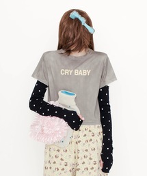ASHLEY WILLIAMS（アシュリーウィリアムス）の「CRY BABY WASHED GREY CROPPED T-SHIRT（Tシャツ/カットソー）」