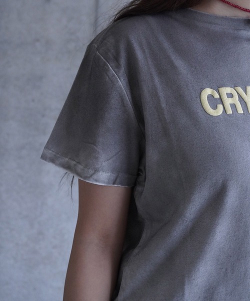 grapevine by k3（グレープバインバイケースリー）の「CRY BABY WASHED GREY CROPPED T-SHIRT（Tシャツ/カットソー・レディース・グレー・M/S）」の7枚目の写真