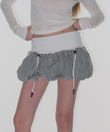 CRANK | レースストラップバルーンスカートパンツ_カーキ(スカート)