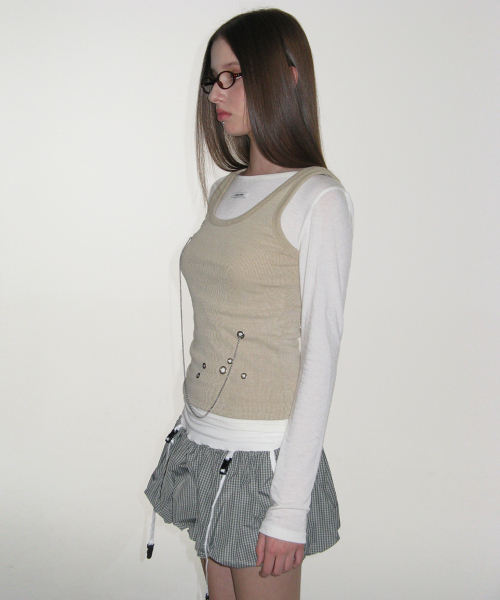 CRANK（クランク）の「レースストラップバルーンスカートパンツ_カーキ（スカート・レディース・その他・FREE）」の3枚目の写真