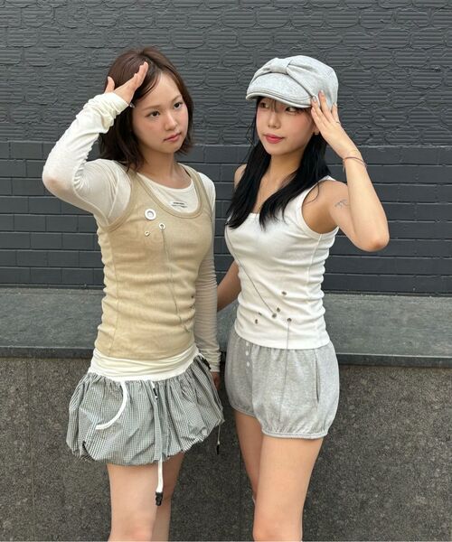 CRANK（クランク）の「レースストラップバルーンスカートパンツ_カーキ（スカート・レディース・その他・FREE）」の7枚目の写真