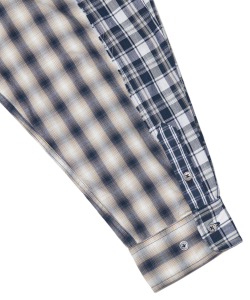 NOMANUAL(NOMANUAL)の「RAW EDGE CHECK SHIRT - NAVY(シャツ/ブラウス・レディース・その他・SMALL/MEDIUM/LARGE)」の6枚目の写真