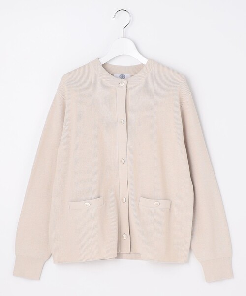 J.PRESS(ジェイプレス)の「ORGANIC GASS COTTON クルーネック カーディガン(その他アウター・レディース・ライトグリーン系/ネイビー系/ベージュ系・T13/T15)」の10枚目の写真
