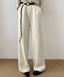 ベルト付き ワイドパンツ 冬 レディース 秋冬 ウエストゴム