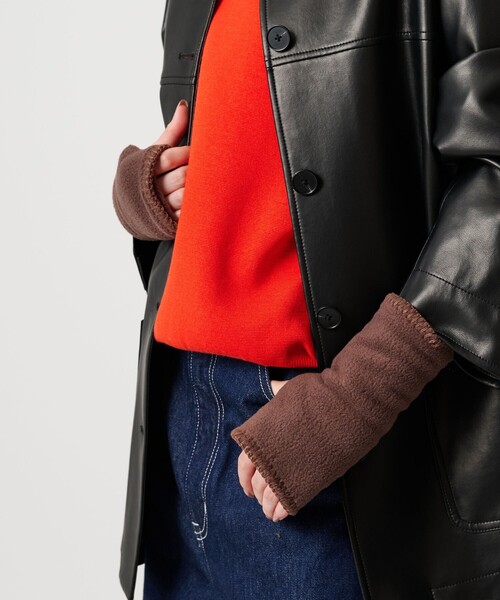 TWEED MILL（ツイードミル）の「＜TWEEDMILL＞フリース ステッチ フィンガーレスグローブ（手袋・レディース・ブラウン系/ブラック・FREE）」の7枚目の写真