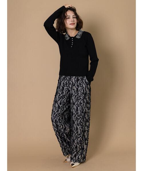 Te chichi CLASSIC（テチチクラシック）の「ビジューカラーニット《2025winter catalog item》（ニット/セーター・レディース・ブラック/グレー・F）」の4枚目の写真