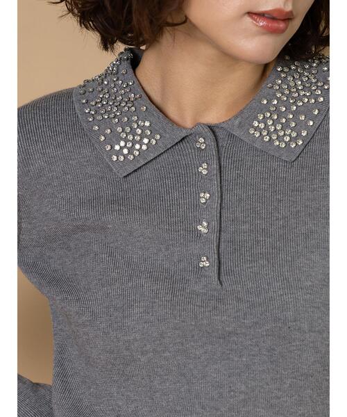 Te chichi CLASSIC（テチチクラシック）の「ビジューカラーニット《2025winter catalog item》（ニット/セーター・レディース・ブラック/グレー・F）」の22枚目の写真