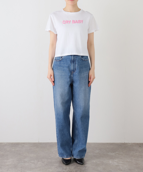 ASHLEY WILLIAMS(アシュリーウィリアムス)の「【Ashley Williams / アシュリー・ウィリアムズ】 WHITE CROPPED T-SHIRT AWAW250100(Tシャツ/カットソー・レディース・ホワイト・SMALL/MEDIUM)」の3枚目の写真